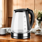 1.8L Electric Glass Kettle With Blue LED Illumination And Rapid Boil For Tea And Coffee - Image 1