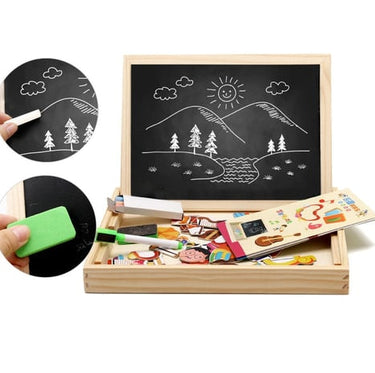 2-in-1 Montessori Drawing Board With Magnetic Chalkboard For Kids - Image 9
