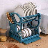 Sturdy 2 Tier Dish Drainer With Drainboard And Cutlery Holder For Organized Drying - Image 6