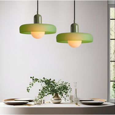 Adjustable Glass Disc Pendant Lamp With Colorful Design - Image 17