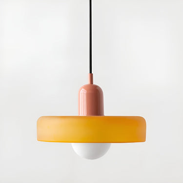 Adjustable Glass Disc Pendant Lamp With Colorful Design - Image 4