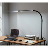 Adjustable Metal Clamp Desk Lamp With Integrated LED Light Bar - Image 1