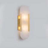Alabaster Elongated Wall Sconce With Metal Frame - Image 8