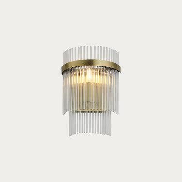 Antique Brass Cylindrical Glass Rod Wall Light - Image 1