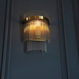 Antique Brass Cylindrical Glass Rod Wall Light - Image 3