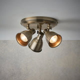 Antique Brass Round Spotlight With Adjustable Ceiling Mount - Image 2