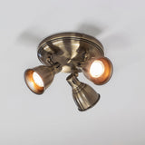 Antique Brass Round Spotlight With Adjustable Ceiling Mount - Image 3