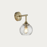 Antique Brass Spiral Glass Wall Light - Image 1