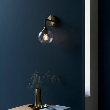 Antique Brass Spiral Glass Wall Light - Image 3