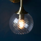 Antique Brass Spiral Glass Wall Light - Image 5