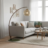 Arc Floor Lamp With Spherical Glass Shade - Image 5