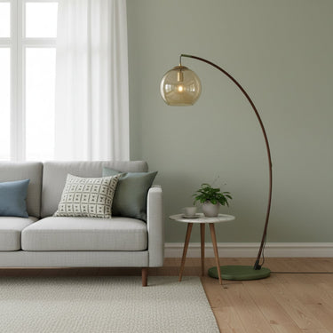 Arc Floor Lamp With Spherical Glass Shade - Image 8