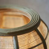 Bamboo Table Lamp With Woven Shade And Black Metal Base - Image 5