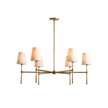 Belcourt Metal Round Chandelier With Fabric Shades - Image 1