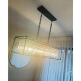 Black Crystal Linear Chandelier With Adjustable Chain - Image 5