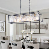Black Crystal Linear Chandelier With Adjustable Chain - Image 8