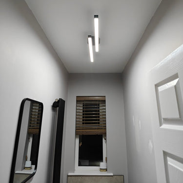 Black Wave Shaped LED Flush Mount Light Non-Dimmable - Image 3