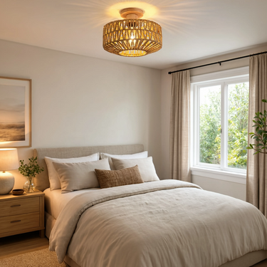 Boho 20cm Rattan Ceiling Light - Image 5