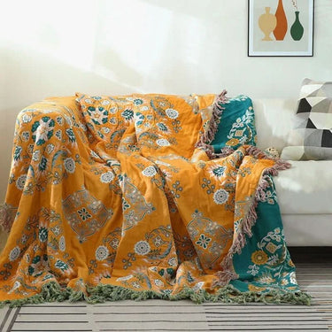 Boho Cotton Blanket For Cozy Sofa And Bed Decor Soft And Breathable Throw - Image 2