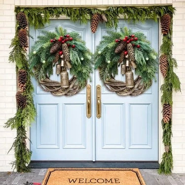 Boho Holiday Farmhouse Christmas Wreath - Image 2