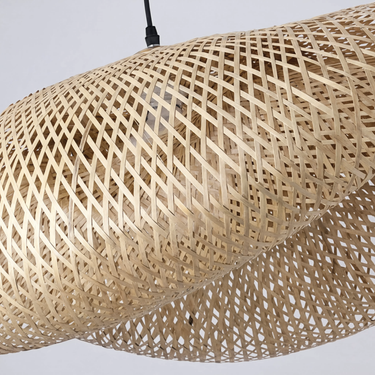 Braided Bamboo Pendant Light With Warm Glow - Image 5