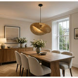 Braided Bamboo Pendant Light With Warm Glow - Image 7