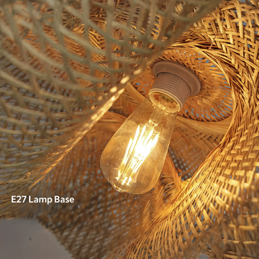 Braided Bamboo Pendant Light With Warm Glow - Image 8