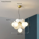 Branching Bubble Chandelier With Milk Glass Shades - Image 10