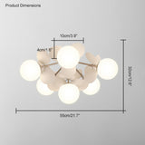 Branching Bubble Chandelier With Milk Glass Shades - Image 11