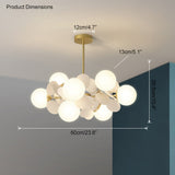 Branching Bubble Chandelier With Milk Glass Shades - Image 14