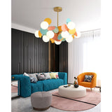Branching Bubble Chandelier With Milk Glass Shades - Image 2