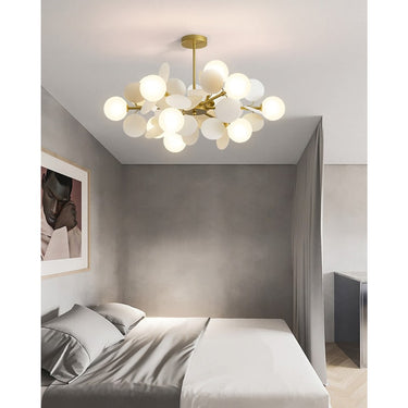 Branching Bubble Chandelier With Milk Glass Shades - Image 3