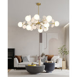 Branching Bubble Chandelier With Milk Glass Shades - Image 5