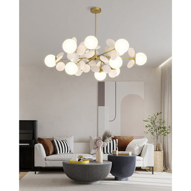 Branching Bubble Chandelier With Milk Glass Shades - Image 5