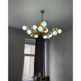 Branching Bubble Chandelier With Milk Glass Shades - Image 7