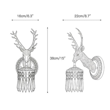 Brass Antler Wall Lamp - Image 3