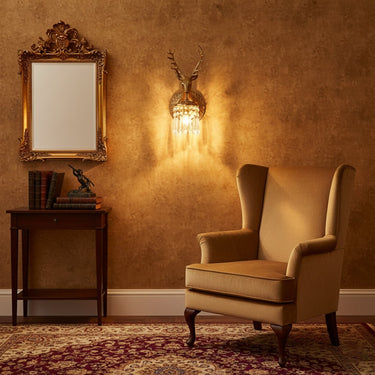 Brass Antler Wall Lamp - Image 7