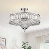Carved Crystal Drum Semi Flush Mount Ceiling Light - Image 7