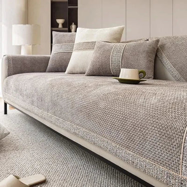 Chenille Sofa Cover With Non-Slip Backing - Image 2