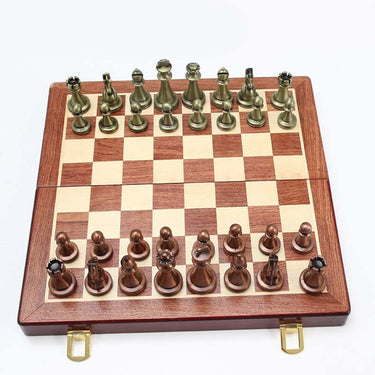 Chess Set With Solid Wood Folding Board And Large Pieces - Image 3