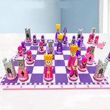 Children's Wooden Chess Set With Doll-Shaped Pieces Solid Puzzle Toy For Kids - Image 2