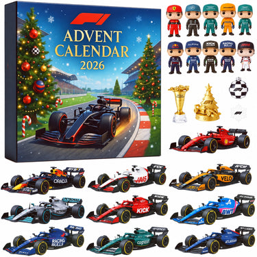 Christmas Advent Calendar 2026 F1 Racing Legends With 24 Mini Cars And Collectibles - Image 1