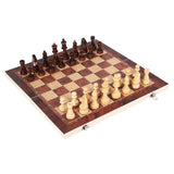 Christmas Travel Chess Set 3-in-1 Wooden Board Game With Backgammon And Checkers Foldable - Image 4