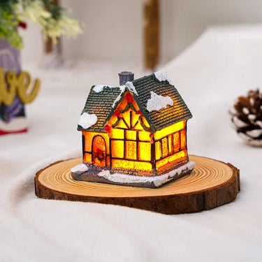 Christmas Village Decoration Set With 6 Snow-Covered Houses And Warm LED Lights - Image 4