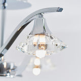 Chrome Semi Flush Light With Clear Crystal Shades - Image 4