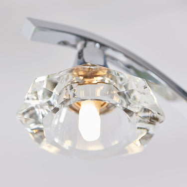 Chrome Semi Flush Light With Clear Crystal Shades - Image 6