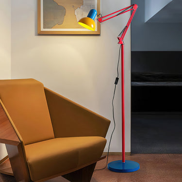 Color-Blocked Articulated Metal Floor Lamp With Foot Switch - Image 3