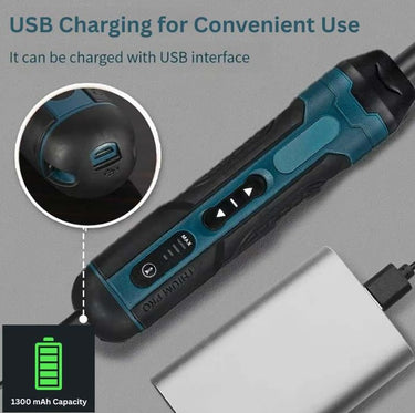 Cordless Electric Screwdriver With 3.6V Lithium Battery USB Rechargeable Ergonomic Grip And Bit - Image 9