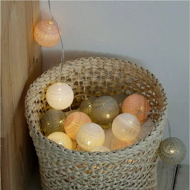Cotton Ball String Lights With Soft LED Fairy Glow - Image 9