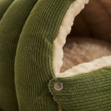 Cozy Cord Pet Cave Bed With Plush Fleece Lining For Cats And Small Dogs - Image 5